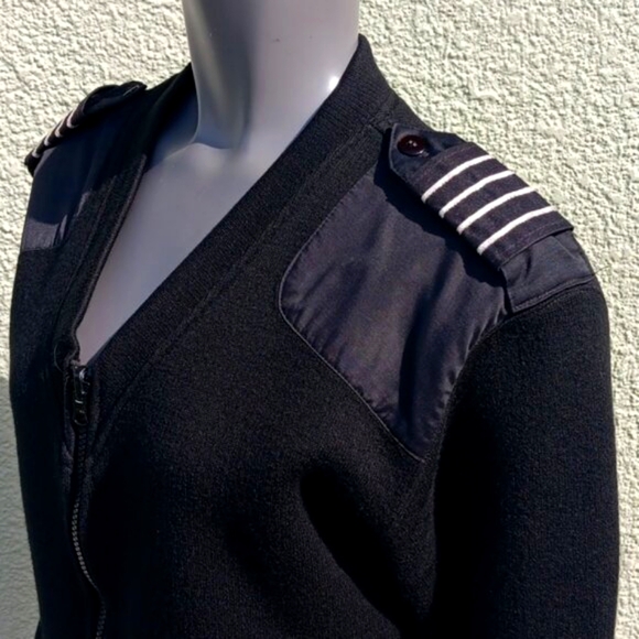 CREW OUTFITTERS UNISEX V-NECK POLAR ZIP FLEECE LINED "COMMANDO" SWEATER - Picture 3 of 17